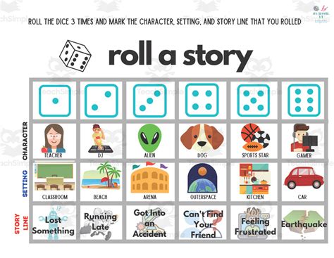 story dice online|roll a story free printable.